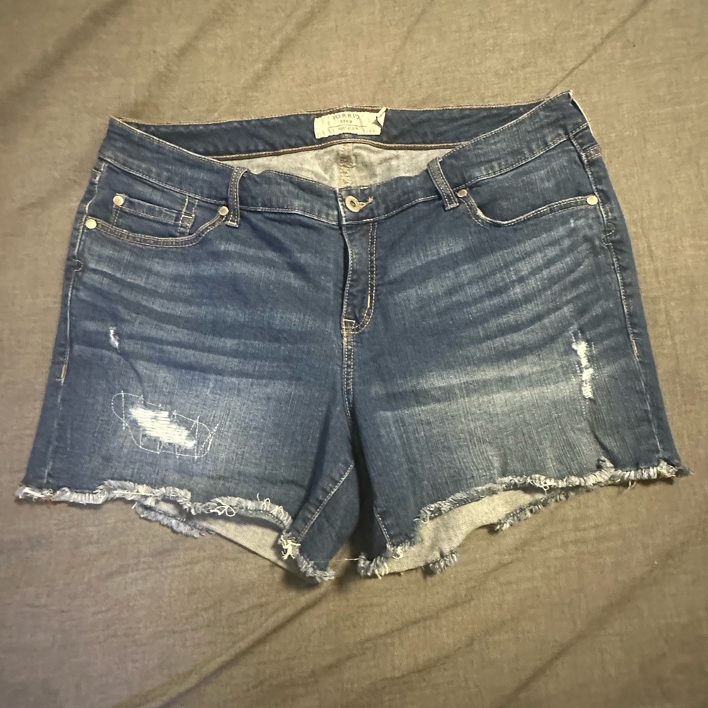 Torrid Blue Distressed Jean Shorts size 18